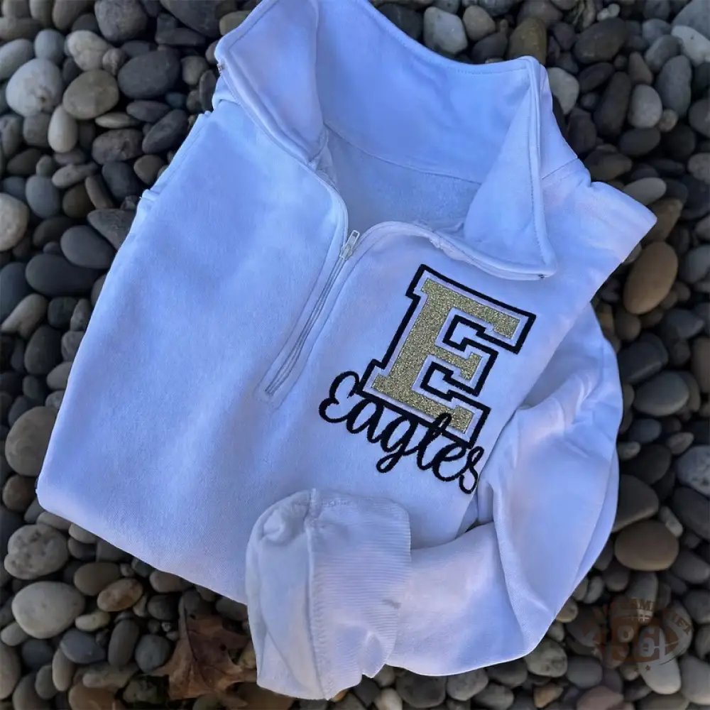 Custom Mascot Quarter Zip Pullover – Vintage Varsity Style, Personalized for Your School Pride