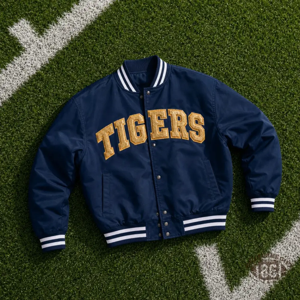 Custom Metallic 3D Varsity Jacket | Personalized Team Name Game Day Bomber