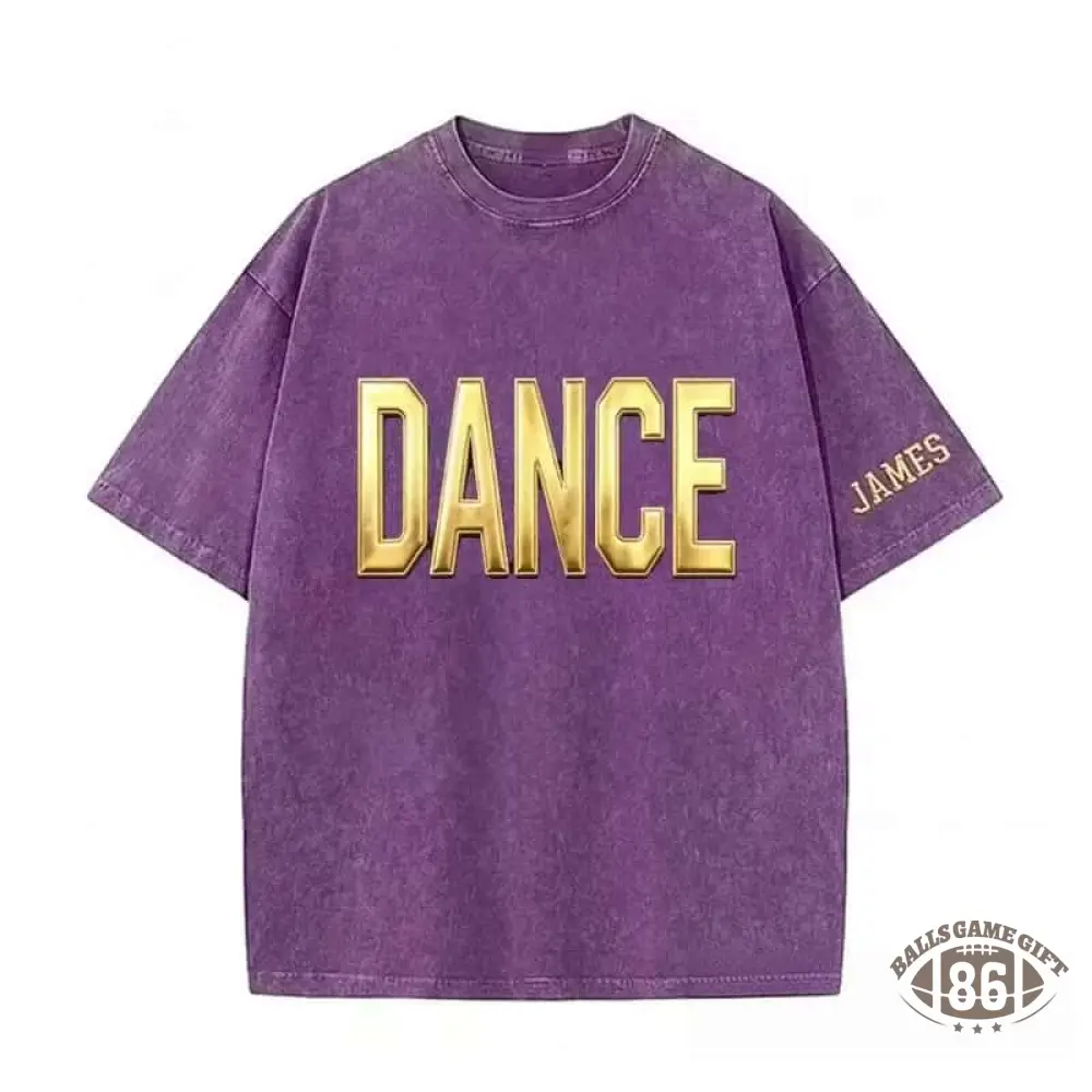 Custom Metallic Puff Dance  Washed T-Shirt Retro Dance Lover Casual Shirt