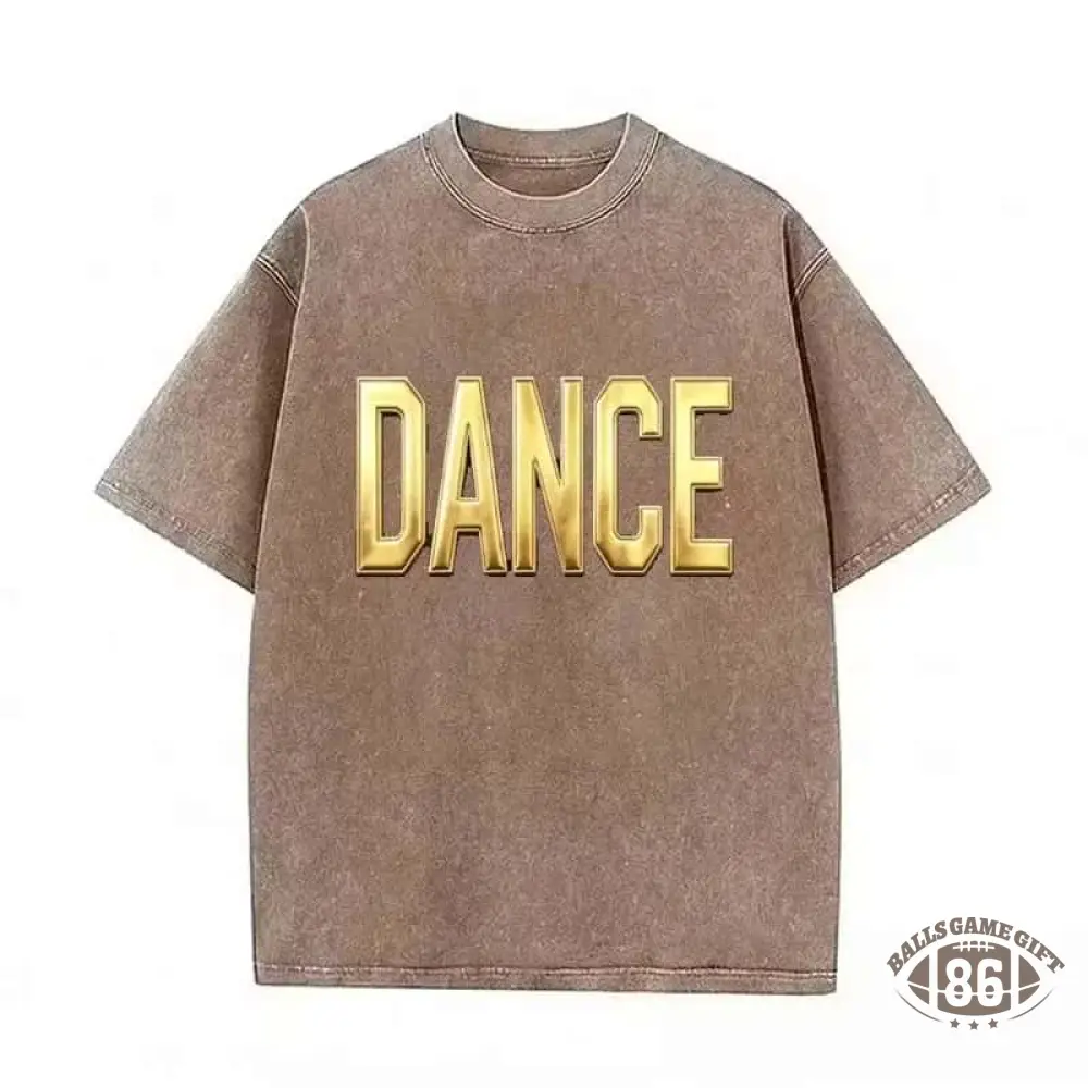 Custom Metallic Puff Dance  Washed T-Shirt Retro Dance Lover Casual Shirt