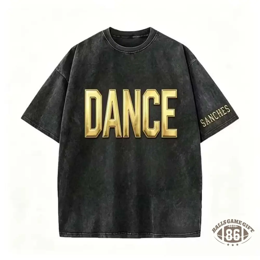 Custom Metallic Puff Dance  Washed T-Shirt Retro Dance Lover Casual Shirt