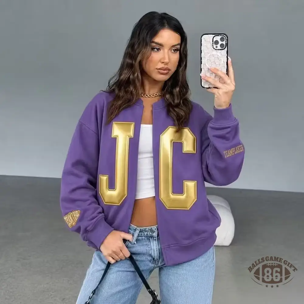 Custom Metallic Puff Football Sweatshirt, Personalized Team Name & Number Game Day Crewneck