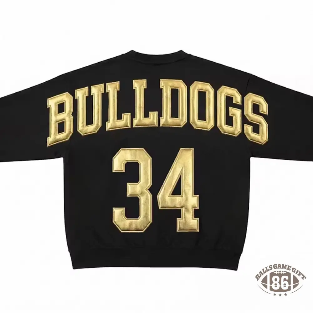  Custom Metallic Puff Football Varsity Letter Number Crewneck Sweatshirt