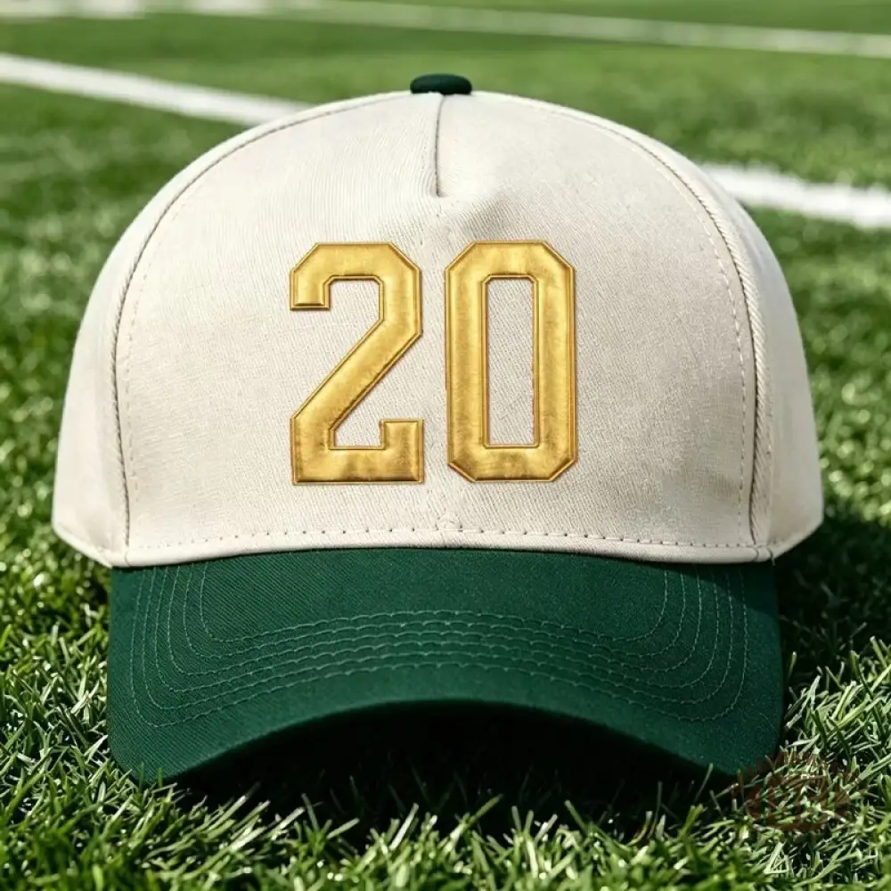  Custom Metallic Puff Number Cap Team and School Spirit Game Day Baseball Hat