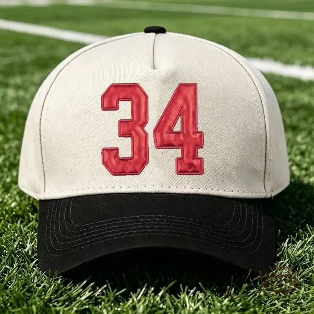  Custom Metallic Puff Number Cap Team and School Spirit Game Day Baseball Hat
