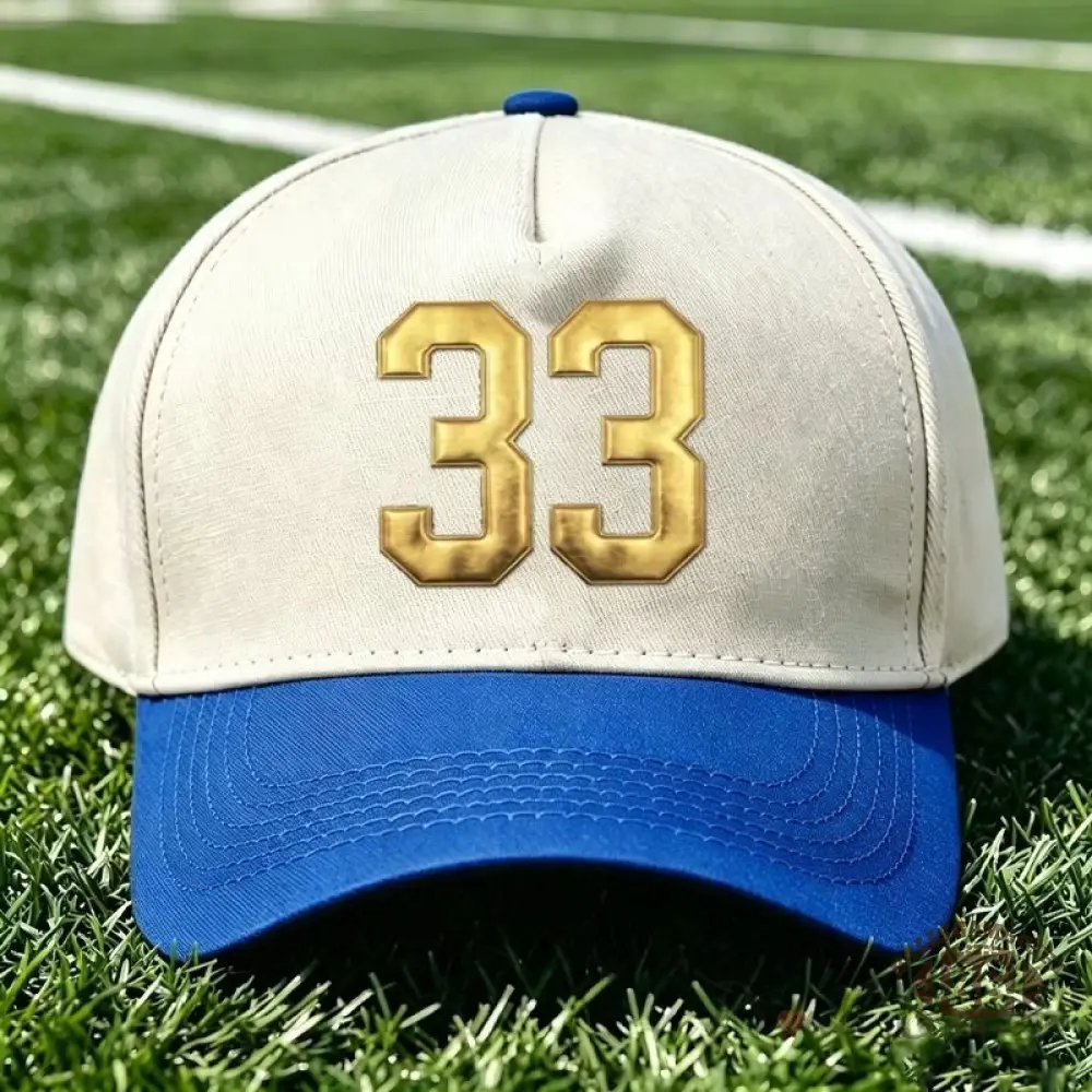  Custom Metallic Puff Number Cap Team and School Spirit Game Day Baseball Hat