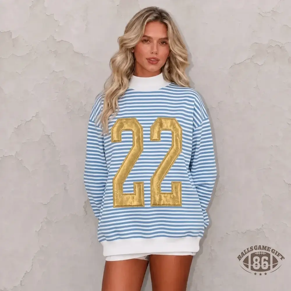 Custom Metallic Puff Number Stripe Mockneck| Personalized Team Number Game Day Wear