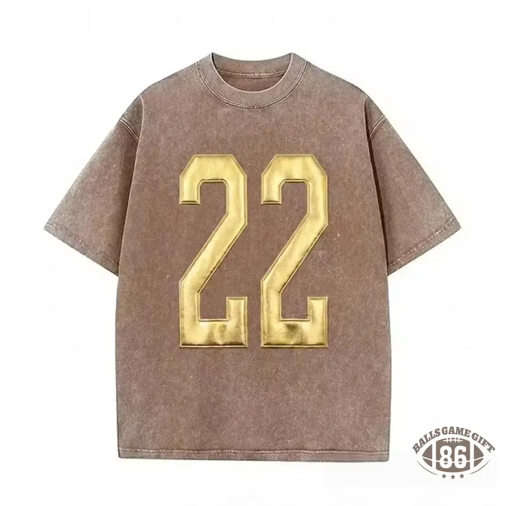 Custom Metallic Puff Number Washed T-Shirt Team Name Game Day Tee