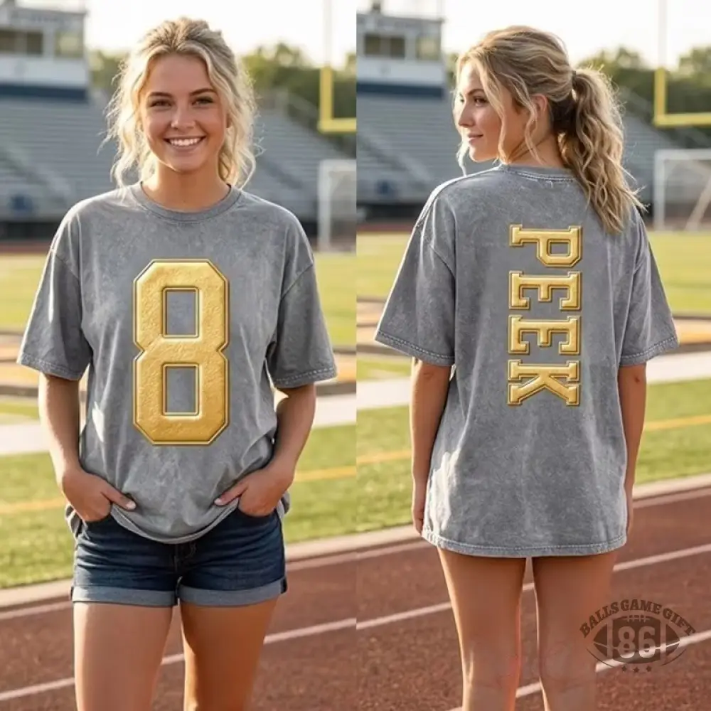 Custom Metallic Puff Varsity Number and Custom Name on Back Washed T-Shirt