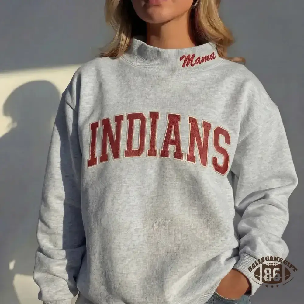 Custom Embroidered Mock Neck Team Name Sweatshirt Gifts for Sports Fans