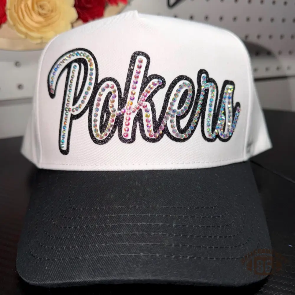 Custom Name Rhinestone Trucker Hat Two Tone Cream Green Baseball Cap Personalized Script Bling Hat