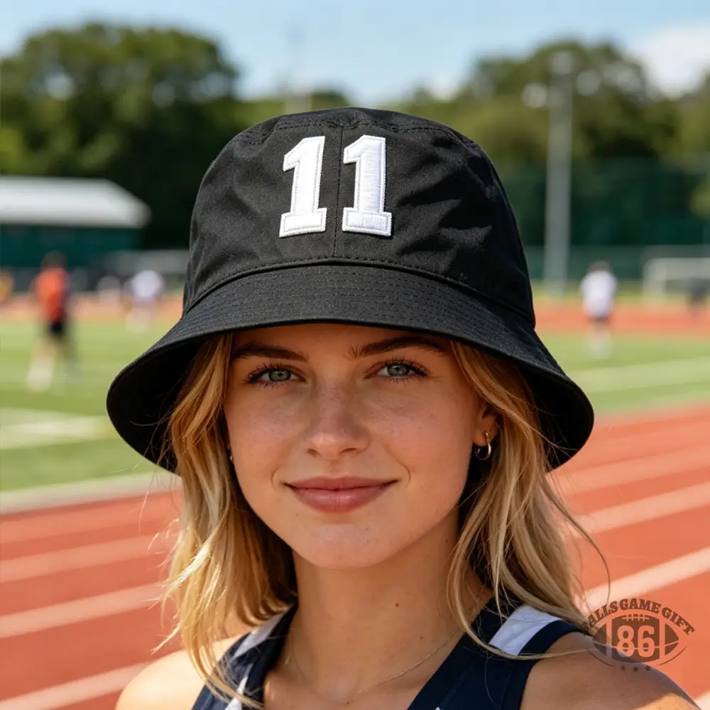 Custom Number Bucket Hat | Embroidered Team Jersey Number, Game Day Bucket Hat