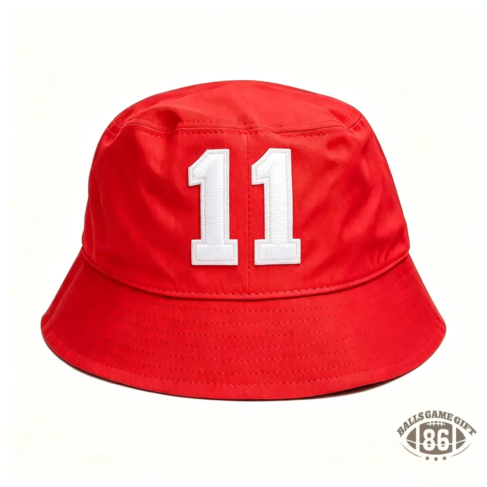 Custom Number Bucket Hat | Embroidered Team Jersey Number, Game Day Bucket Hat