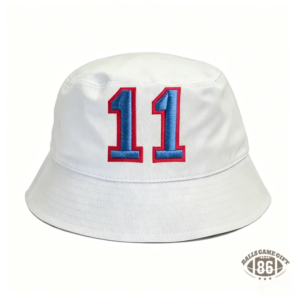 Custom Number Bucket Hat | Embroidered Team Jersey Number, Game Day Bucket Hat