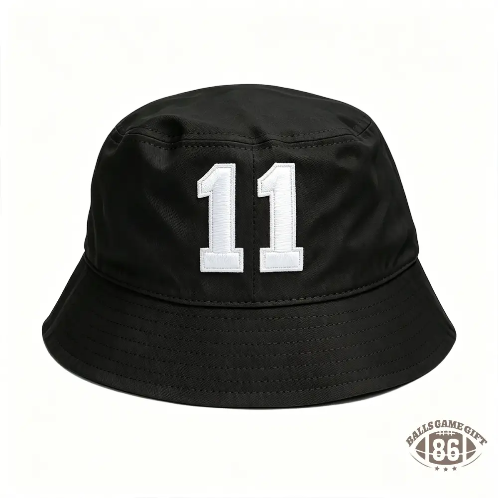 Custom Number Bucket Hat | Embroidered Team Jersey Number, Game Day Bucket Hat