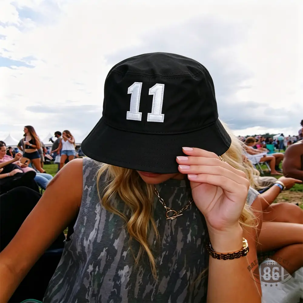 Custom Number Bucket Hat | Embroidered Team Jersey Number, Game Day Bucket Hat