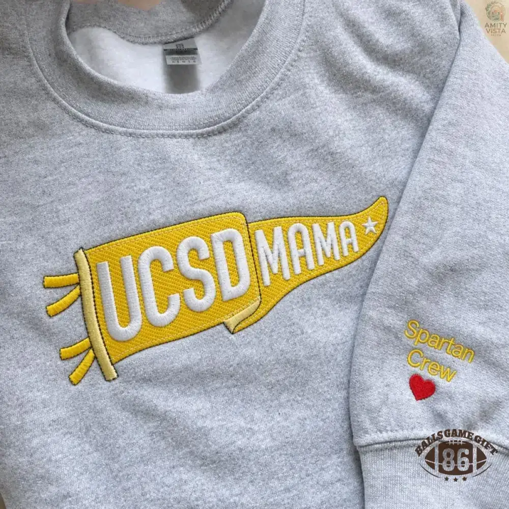 Custom Pennant Embroidered Sweatshirt - Personalized Team & School Spirit Crewneck