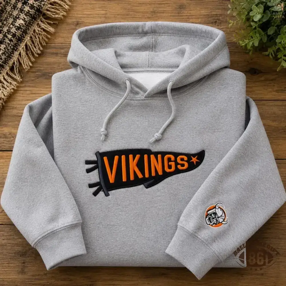 Custom Pennant Embroidered Sweatshirt - Personalized Team & School Spirit Crewneck