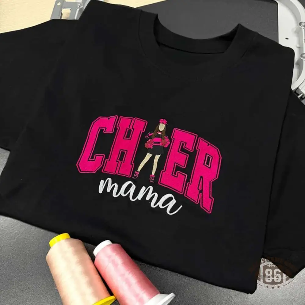 Custom Photo Cheer Mama Shirt, Personalized Cheerleader Mom Tee, Side Bow Sweatshirt Game Day