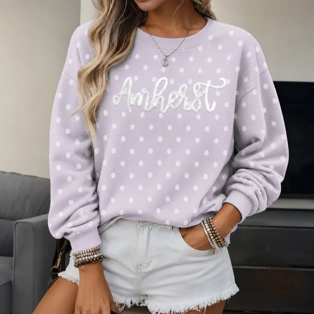 Custom Polka Dot Chenille Cowboys Game Day Crewneck Game Day Team Style