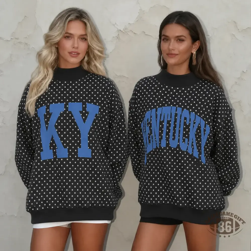 Custom Polka Dot Game Day Mock Neck Sweatshirt, Personalized Team Name Varsity Pullover