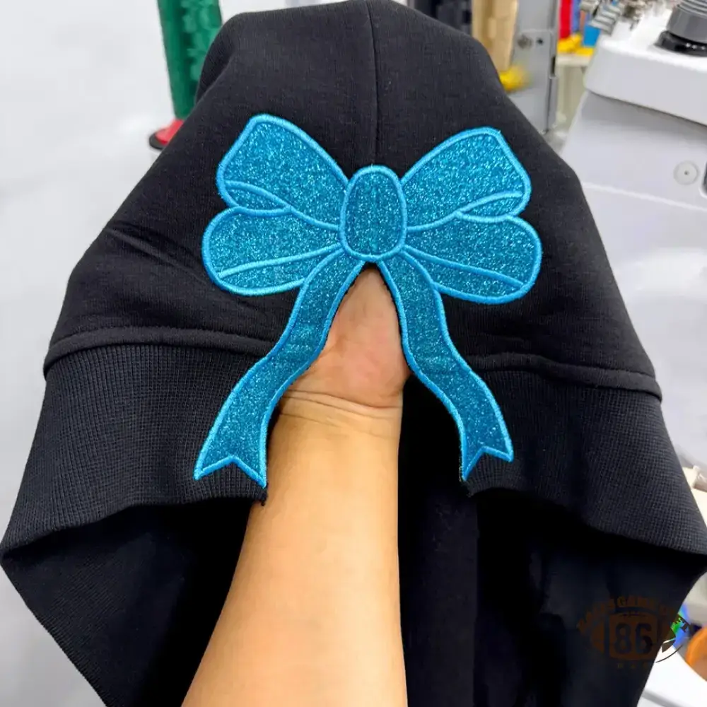 Custom Polka Dot Glitter Embroidered Sweatshirt | Cheer Mom Softball Mom Baseball Mom Game Day Crewneck