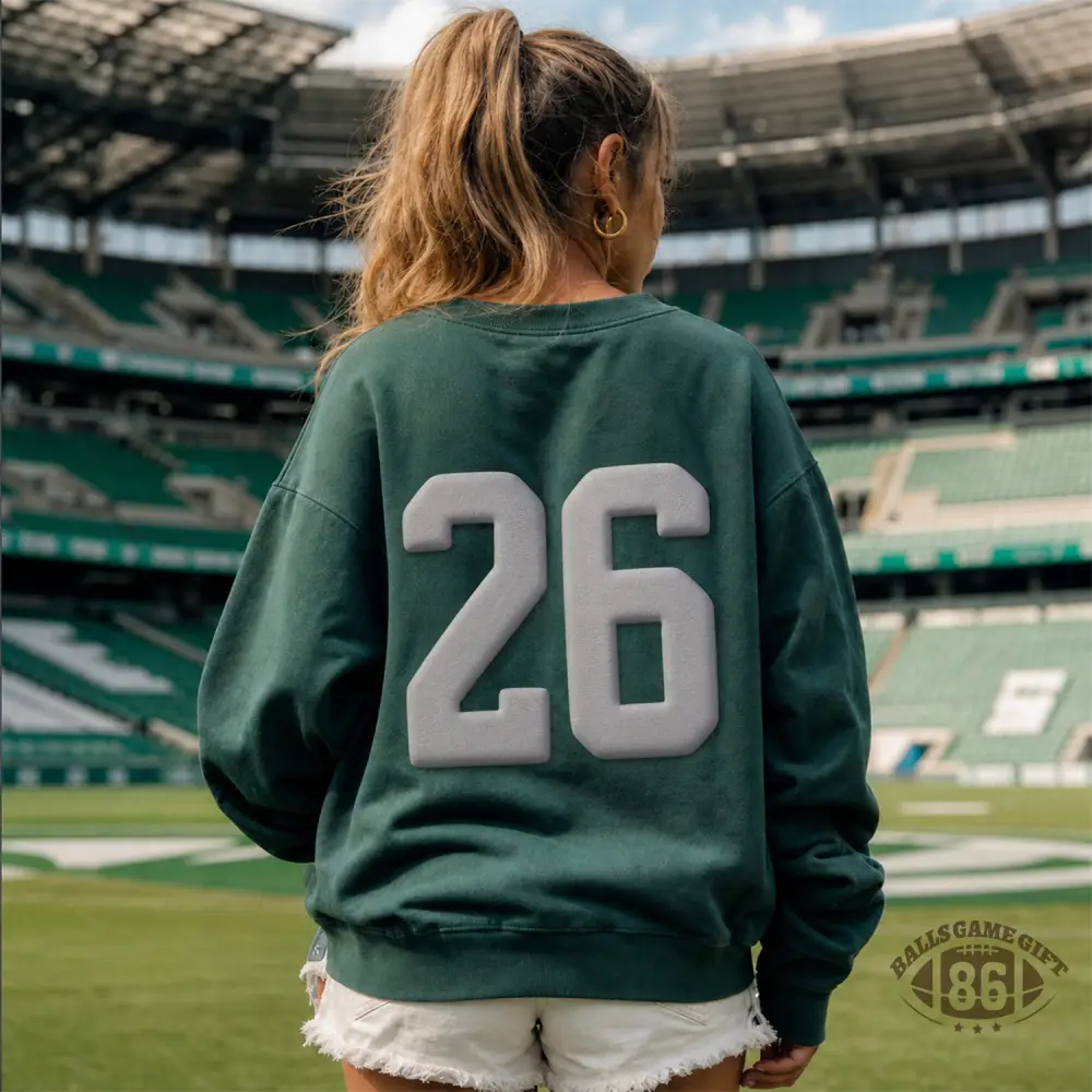 Custom Puff Front‑Back Team Number Sports Sweatshirt For Game Day