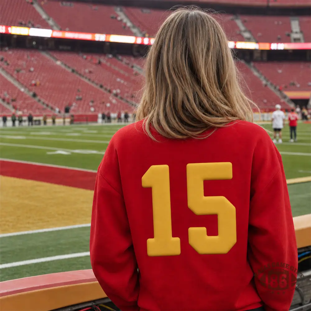 Custom Puff Front‑Back Team Number Sports Sweatshirt For Game Day