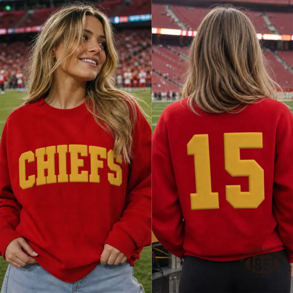 Custom Puff Front‑Back Team Number Sports Sweatshirt For Game Day