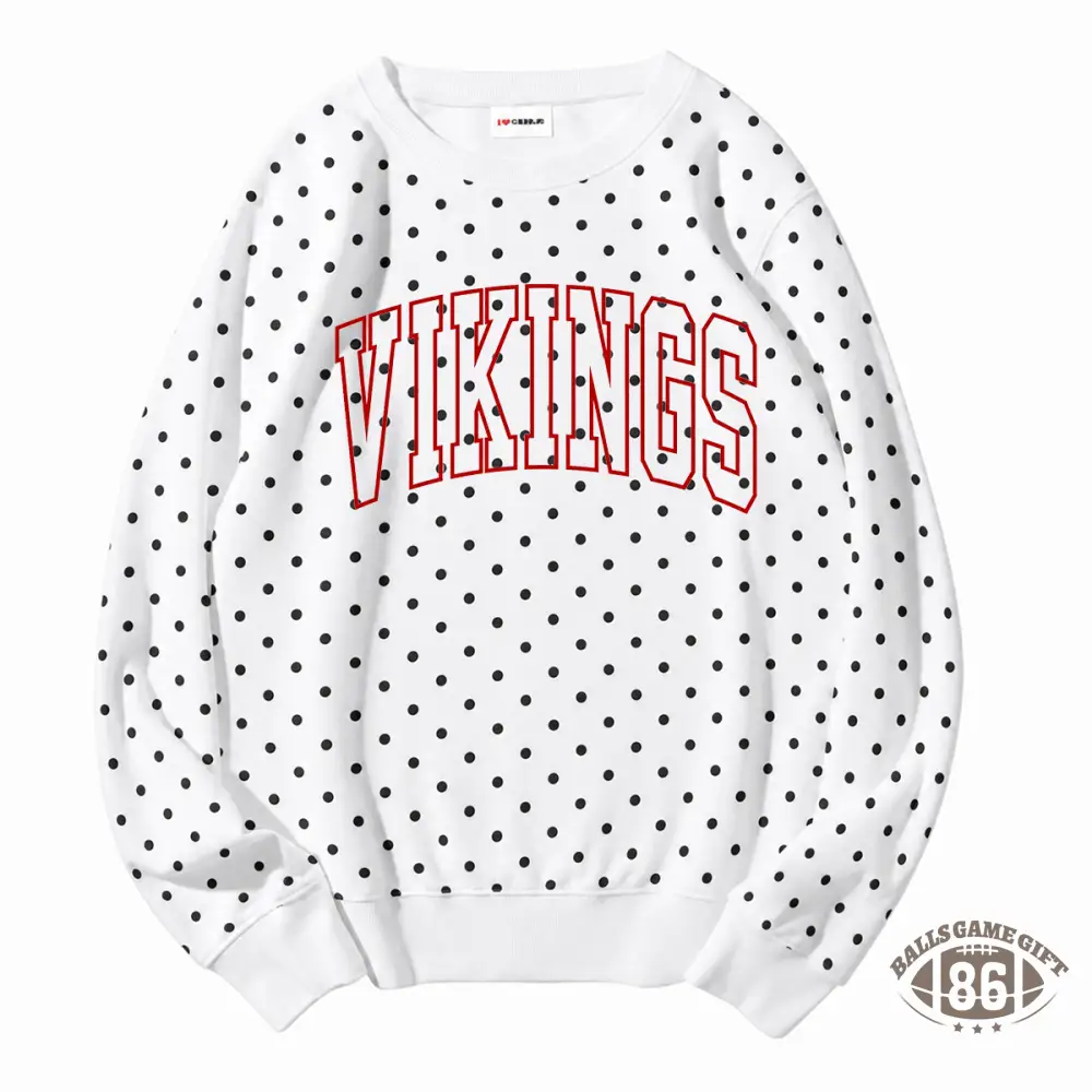 Custom Retro Polka‑dot Print Sweatshirt, Oversized Casual Streetwear Top