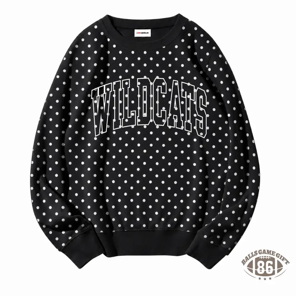 Custom Retro Polka‑dot Print Sweatshirt, Oversized Casual Streetwear Top
