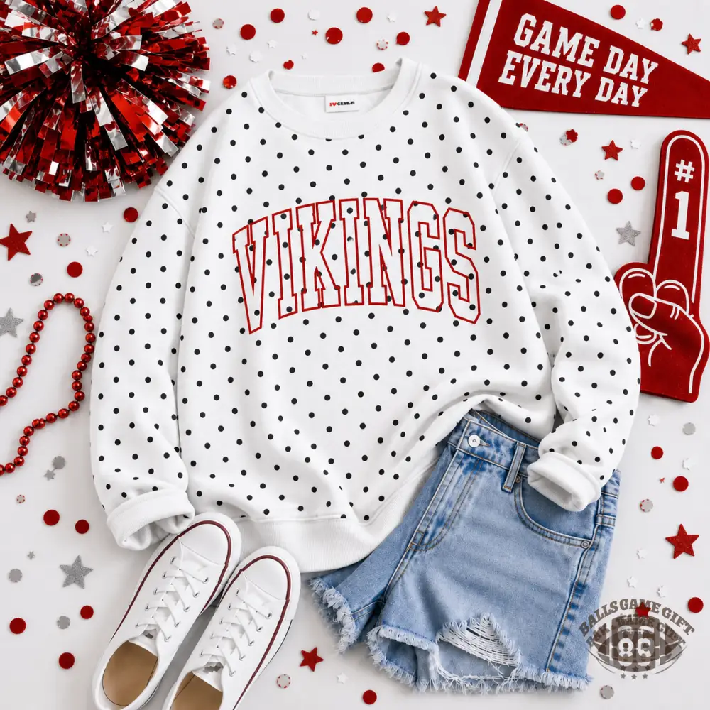Custom Retro Polka‑dot Print Sweatshirt, Oversized Casual Streetwear Top