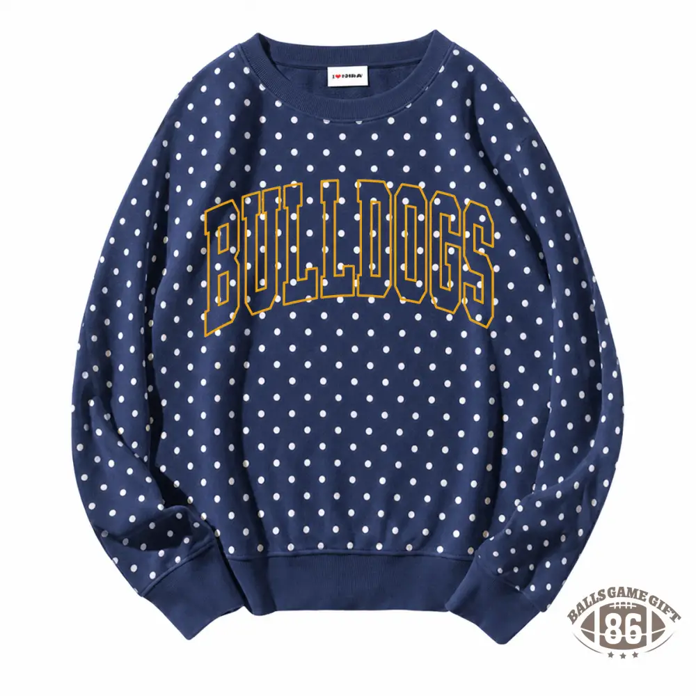 Custom Retro Polka‑dot Print Sweatshirt, Oversized Casual Streetwear Top