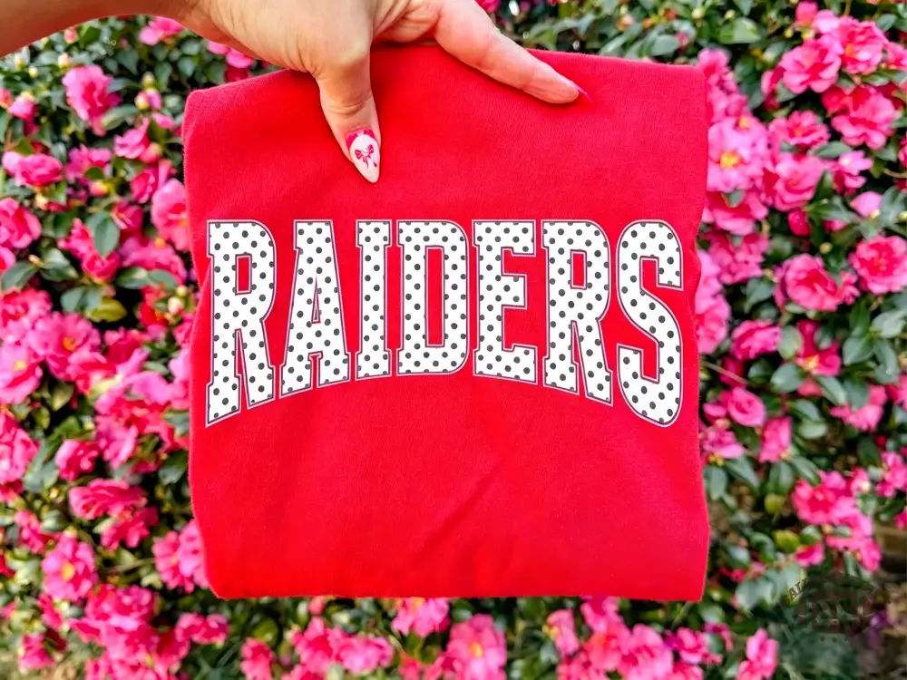 Custom Retro Polka Dot Team Name School Spirit Game Day Tee