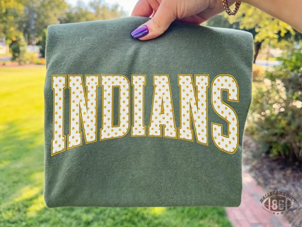 Custom Retro Polka Dot Team Name School Spirit Game Day Tee