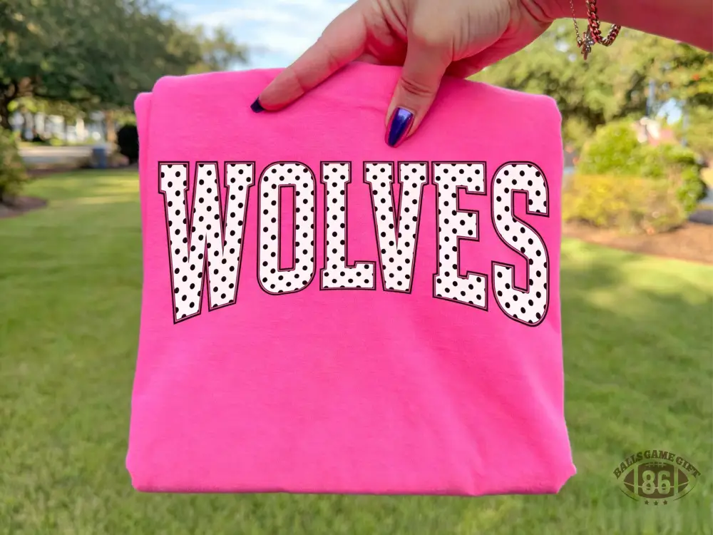 Custom Retro Polka Dot Team Name School Spirit Game Day Tee