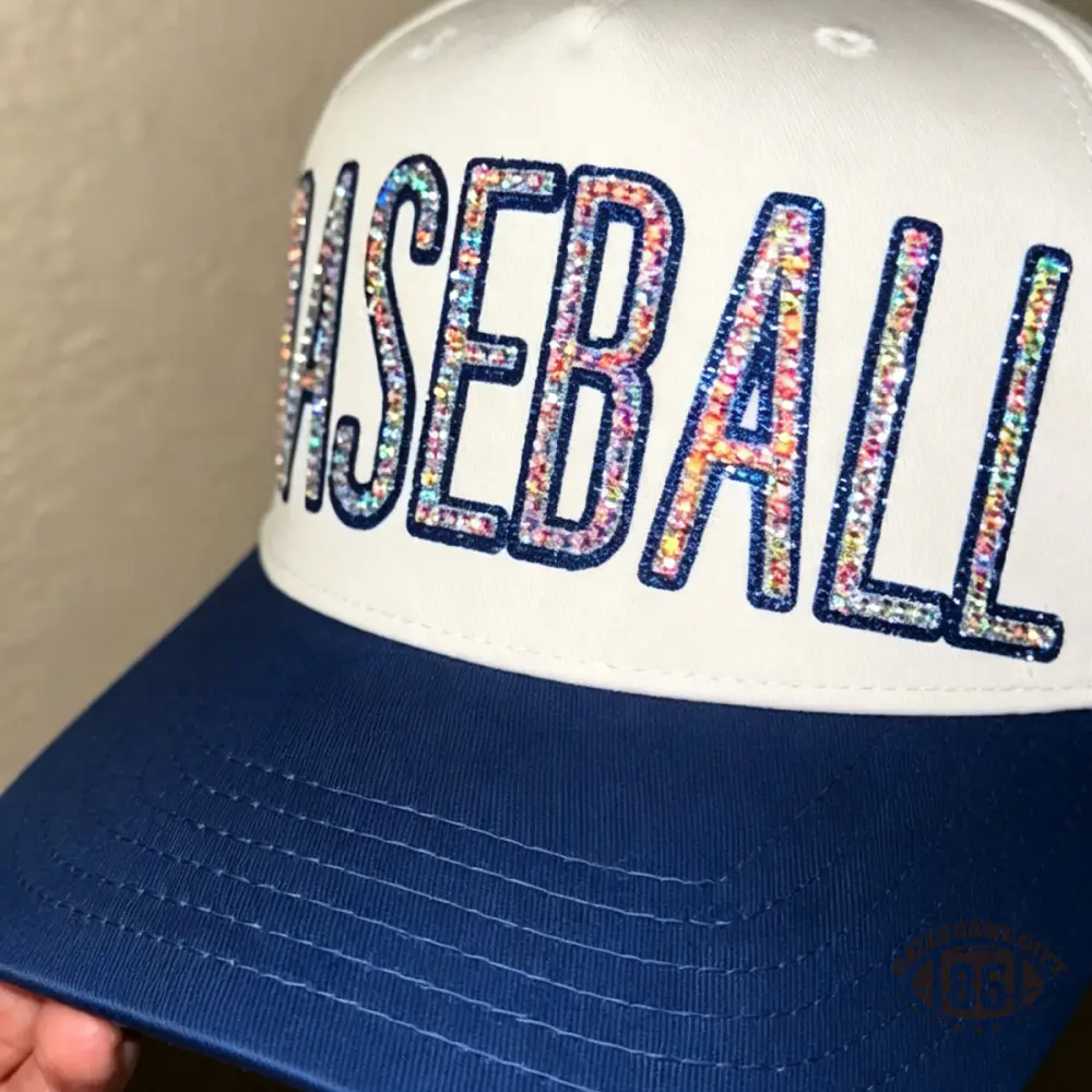 Custom Rhinestone Baseball Sparkly Glitter Sport Hat Cap