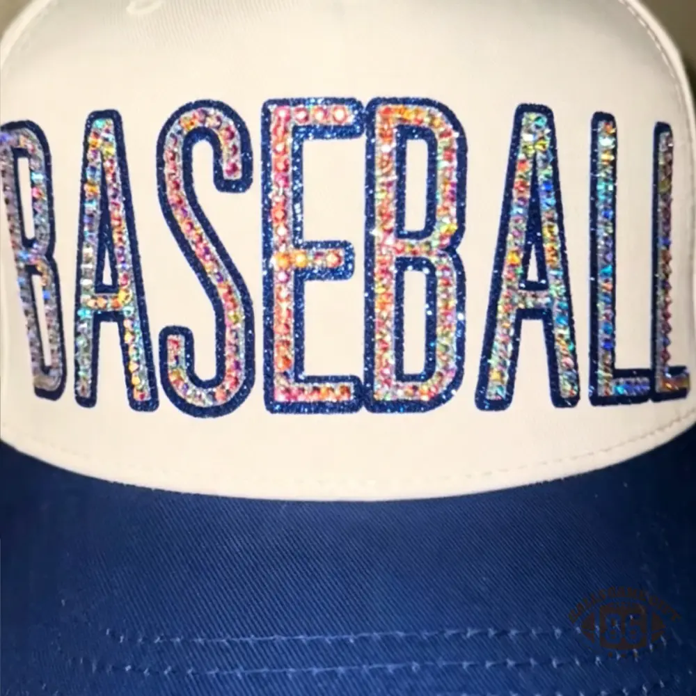 Custom Rhinestone Baseball Sparkly Glitter Sport Hat Cap