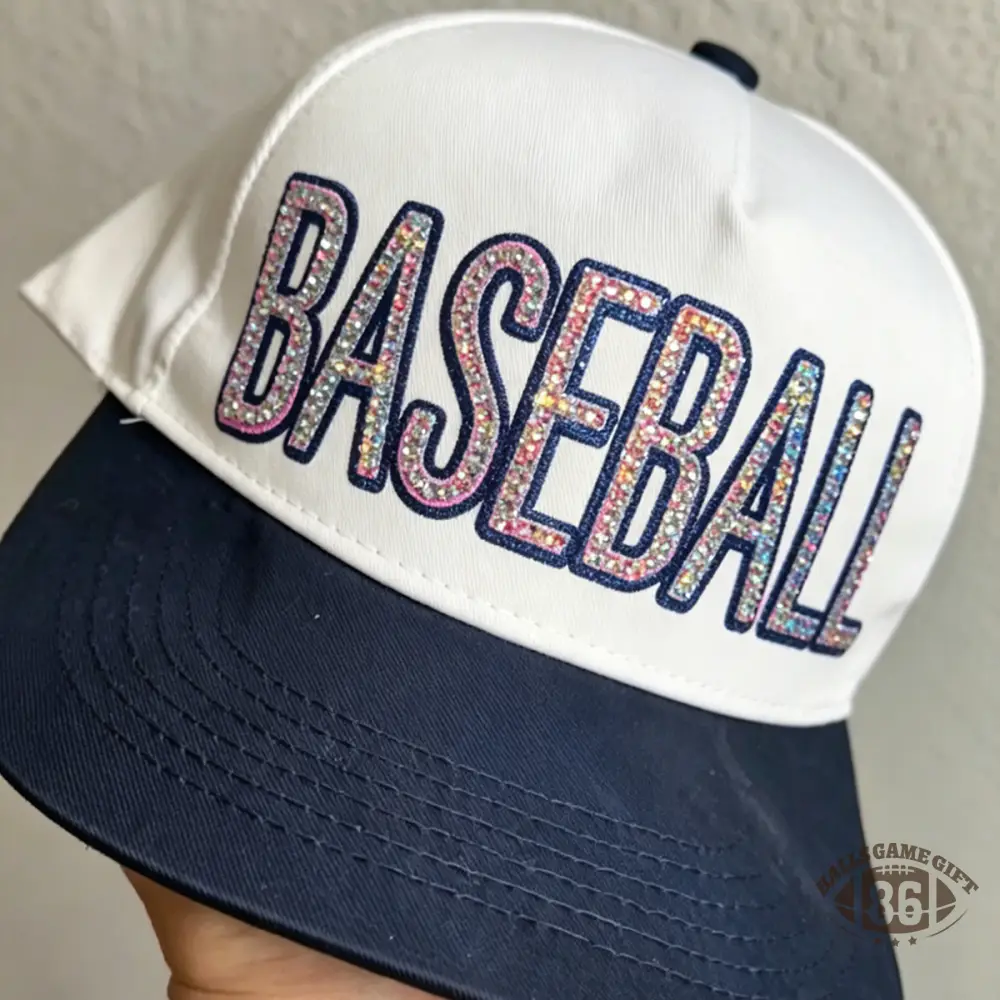 Custom Rhinestone Baseball Sparkly Glitter Sport Hat Cap