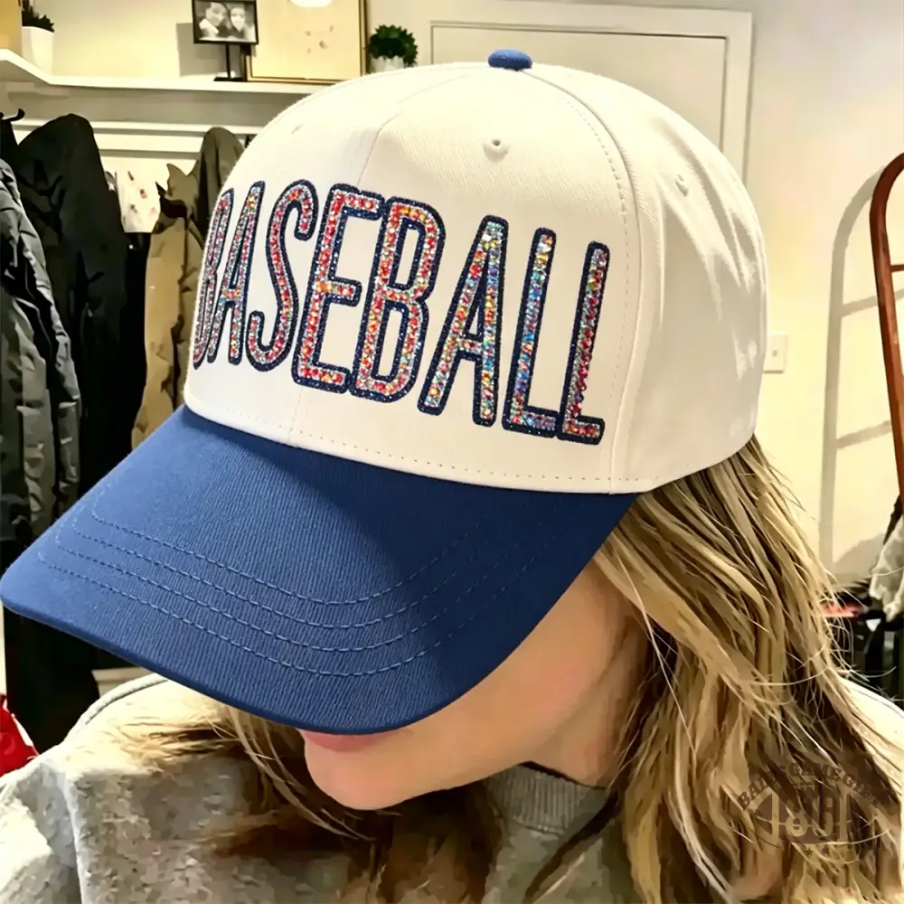 Custom Rhinestone Baseball Sparkly Glitter Sport Hat Cap