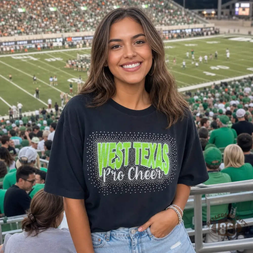 Custom Rhinestone Game Day Hoodie & T‑Shirt Set | Custom Cheer Squad Name Stadium Apparel