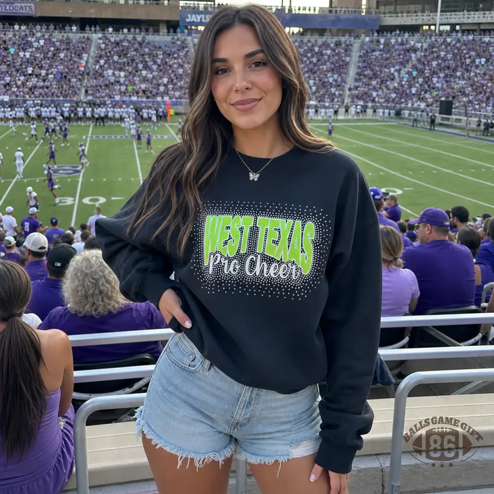 Custom Rhinestone Game Day Hoodie & T‑Shirt Set | Custom Cheer Squad Name Stadium Apparel
