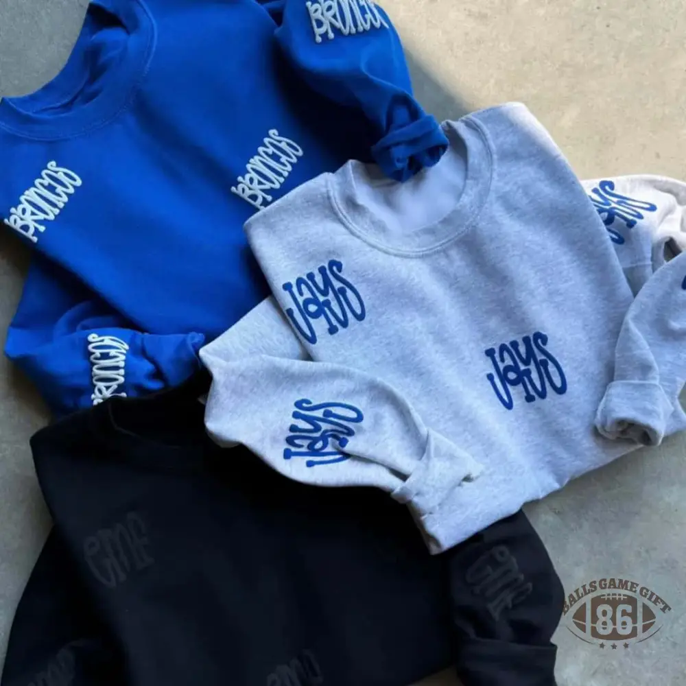 Custom School Game Day Spirit Puff Scattered Crewneck
