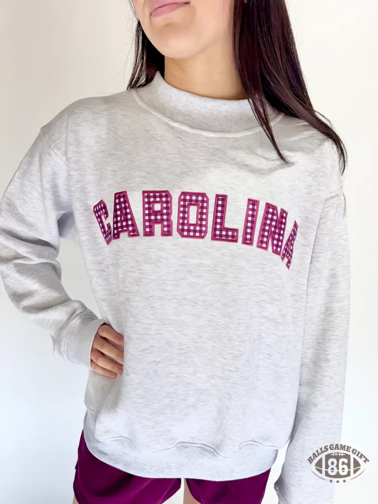 Custom School Gingham Fabric Appliqué Mockneck Design ✨