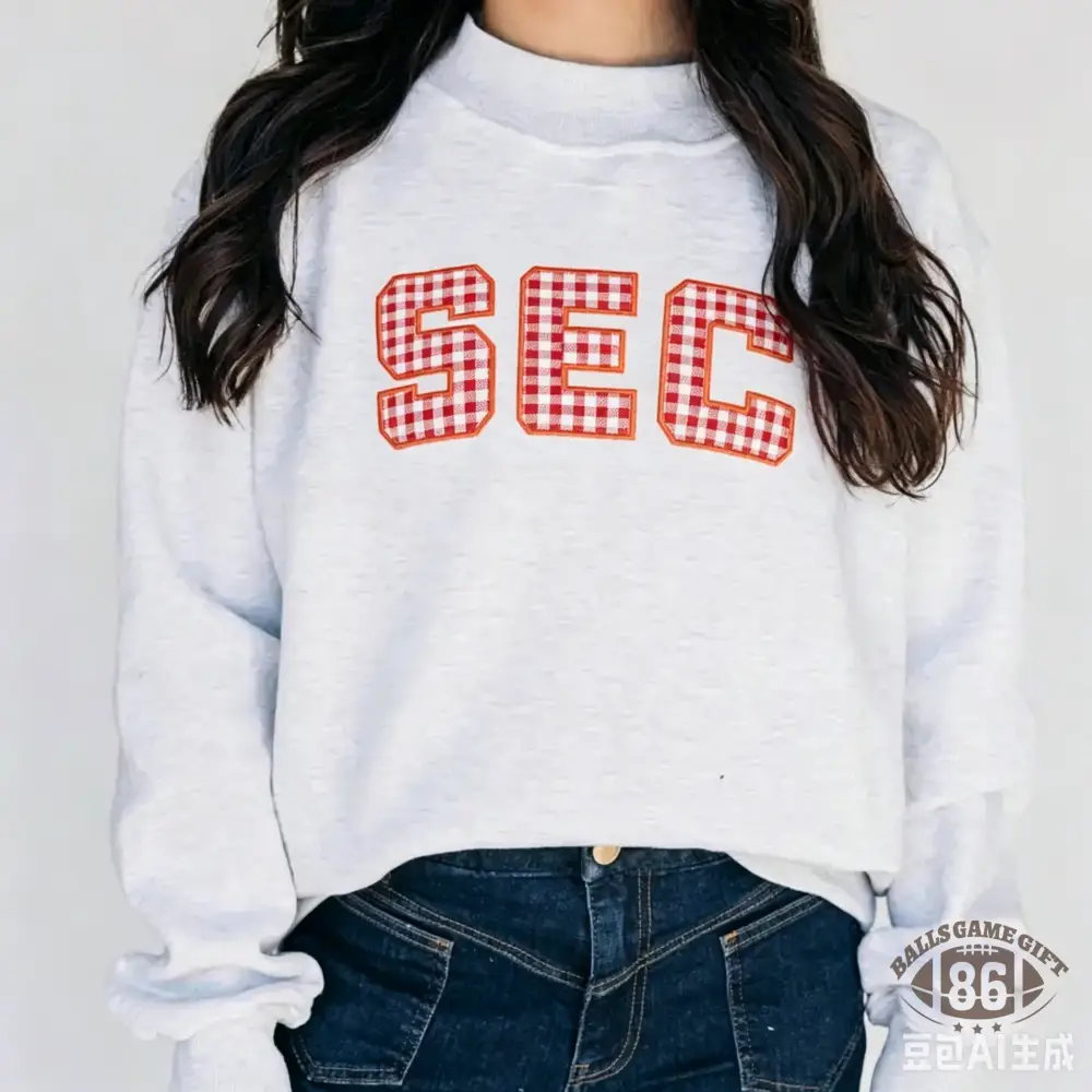Custom School Gingham Fabric Appliqué Mockneck Design ✨