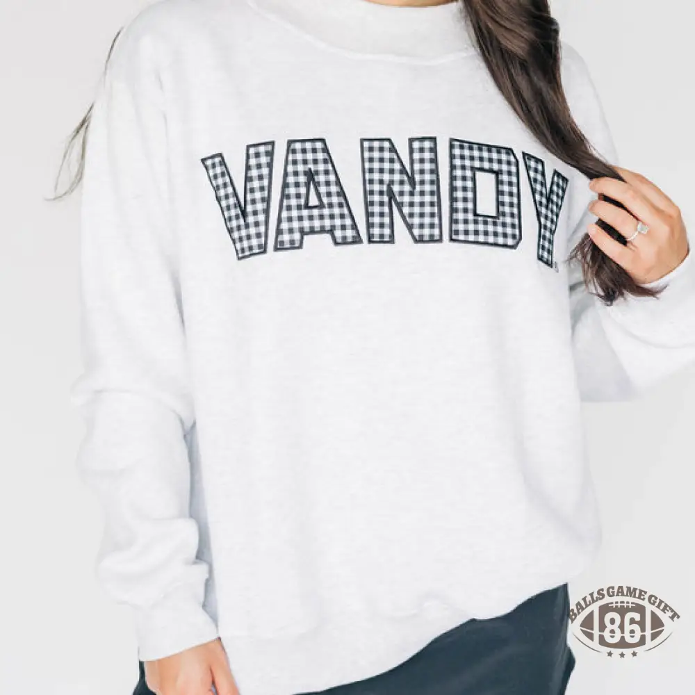Custom School Gingham Fabric Appliqué Mockneck Design ✨