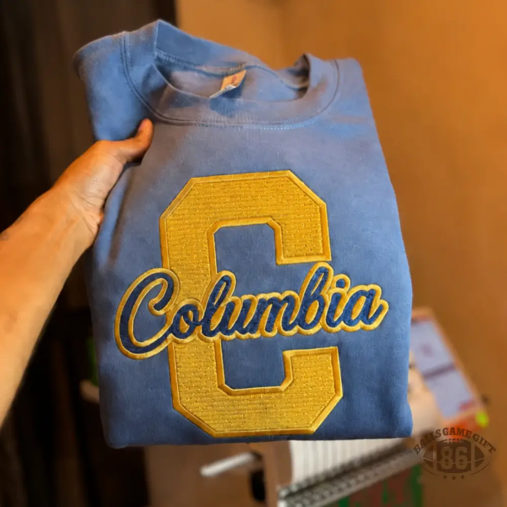 Custom School Name Embroidered Crewneck | College Style Game Day Pullover | School Spirit Gift
