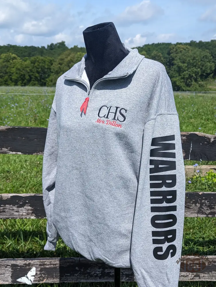 [Copy]Custom Vintage Warriors Color Block Embroidery Quarter Zip Sweatshirt