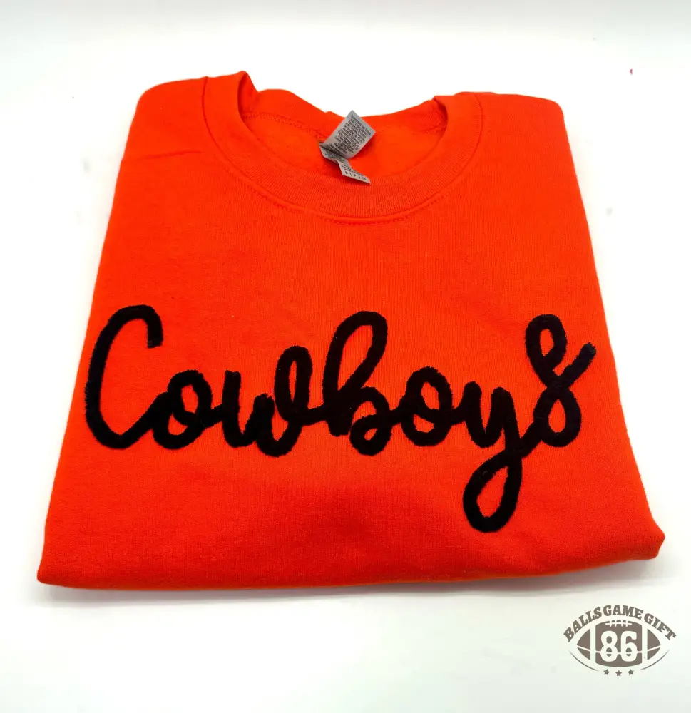Custom Script Chenille Personalized Mascot Crewneck School Spirit Game Day Sweatshirt
