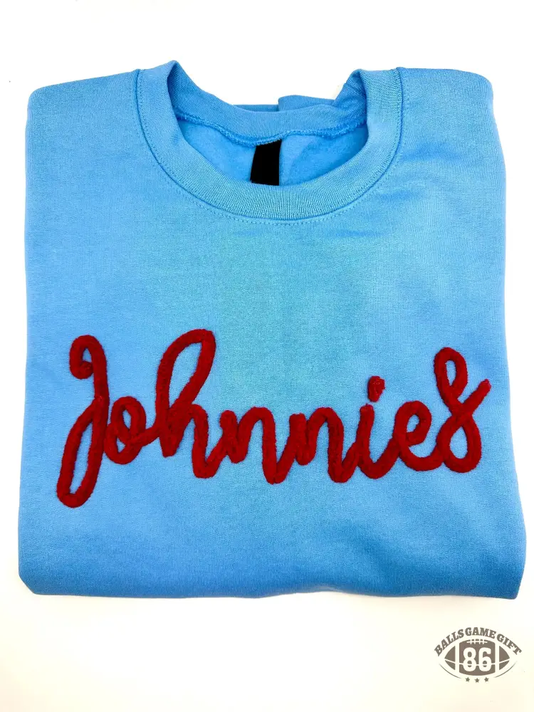 Custom Script Chenille Personalized Mascot Crewneck School Spirit Game Day Sweatshirt